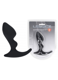 Черная анальная пробка для массажа простаты Double Ripple Silicone Prostate Massager - Shots Media BV - в Пензе купить с доставкой