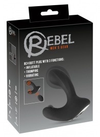 Черная анальная вибропробка с функцией расширения RC Butt Plug with 3 functions - Orion - в Пензе купить с доставкой