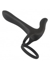 Черная насадка на член с вибрацией Couple’s Vibrator - Orion - в Пензе купить с доставкой