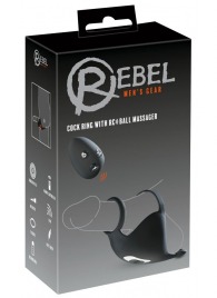 Черная вибронасадка для эрекции и стимуляции мошонки Cock ring with RC ball massager - Orion - в Пензе купить с доставкой