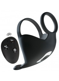 Черная вибронасадка для эрекции и стимуляции мошонки Cock ring with RC ball massager - Orion - в Пензе купить с доставкой