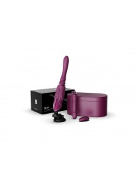 Фиолетовая секс-машина с функцией нагрева, насадками и присоской Sesh - Zalo - купить с доставкой в Пензе