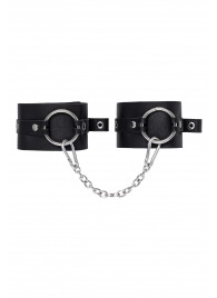 Черные оковы из толстой кожи с люверсами - Pecado - купить с доставкой в Пензе