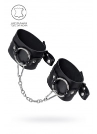 Черные оковы из толстой кожи с люверсами - Pecado - купить с доставкой в Пензе