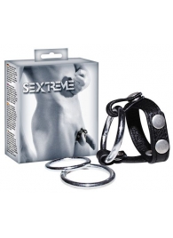 Подхват для мошонки с 3 съемными эрекционными кольцами Leder-Riemen - Orion - в Пензе купить с доставкой