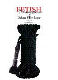 Черная веревка для фиксации Deluxe Silky Rope - 9,75 м. - Pipedream - купить с доставкой в Пензе