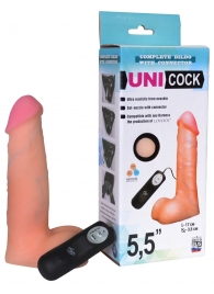 Фаллическая насадка Харнесс UNICOCK 5,5  с вибрацией - 17 см. - LOVETOY (А-Полимер) - купить с доставкой в Пензе