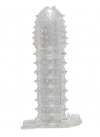 Гелевая прозрачная насадка c шипами - 12 см. - Toyfa Basic - в Пензе купить с доставкой