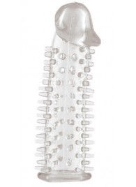 Прозрачная насадка на половой член с закрытой головкой и шипами - 12,5 см. - Toyfa Basic - в Пензе купить с доставкой