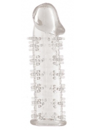 Гелевая прозрачная насадка с шипами - 12 см. - Toyfa Basic - в Пензе купить с доставкой