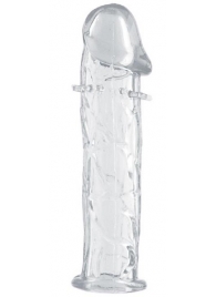 Гладкая прозрачная насадка с усиками под головкой - 12,5 см. - Toyfa Basic - в Пензе купить с доставкой
