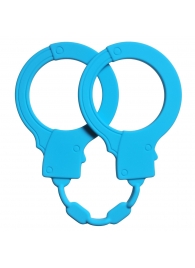 Голубые силиконовые наручники Stretchy Cuffs Turquoise - Lola Games - купить с доставкой в Пензе