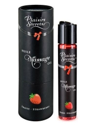 Массажное масло с ароматом клубники Huile de Massage Gourmande Fraise des Bois - 59 мл. - Plaisir Secret - купить с доставкой в Пензе