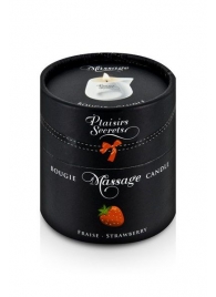 Массажная свеча с ароматом клубники Bougie de Massage Gourmande Fraise - 80 мл. - Plaisir Secret - купить с доставкой в Пензе