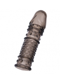 Дымчатая закрытая насадка ToyFa XLover с чешуйками и пупырышками - 13,5 см. - ToyFa - в Пензе купить с доставкой