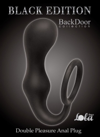 Чёрное эрекционное кольцо с анальной пробкой Double Pleasure Anal Plug - Lola Games - в Пензе купить с доставкой