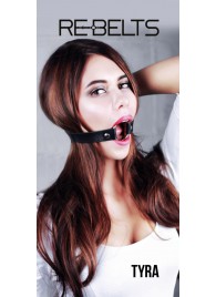 Чёрный кожаный чокер-кляп Tyra Black - Rebelts - купить с доставкой в Пензе