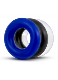 Набор из 3 разноцветных колец Stay Hard Donut Rings - Blush Novelties - в Пензе купить с доставкой