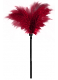 Пластиковая метелочка с красными пёрышками Small Feather Tickler - 32 см. - Blush Novelties - купить с доставкой в Пензе