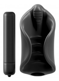 Чёрный мастурбатор Vibrating Silicone Stimulator с вибрацией - Pipedream - в Пензе купить с доставкой
