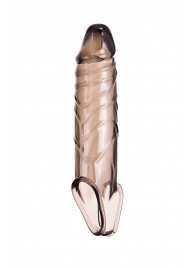 Дымчатая фаллическая насадка с подхватом и закрытой головкой - 16,2 см. - ToyFa - в Пензе купить с доставкой