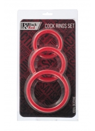 Набор из 3 красных эрекционных колец различного диаметра - ToyFa - в Пензе купить с доставкой