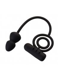 Чёрное эрекционное кольцо с вибропулькой и анальным хвостом - Erotist Adult Toys - в Пензе купить с доставкой