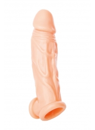 Телесная насадка на пенис с фиксацией мошонки - 18,5 см. - ToyFa - в Пензе купить с доставкой