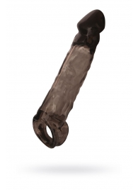 Чёрная насадка на пенис Tс подхватом - 19,5 см. - ToyFa - в Пензе купить с доставкой