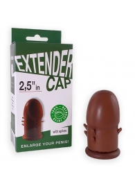 Коричневый латексный удлинитель пениса 2.5 in с шипиками - Sitabella - в Пензе купить с доставкой