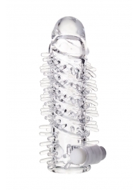 Насадка на пенис TOYFA A-Toys с вибропулей и шипами - 13,4 см. - A-toys - в Пензе купить с доставкой