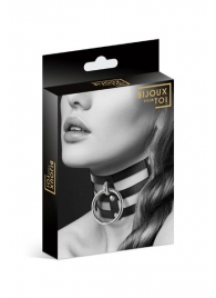 Чёрный тройной чокер с большим кольцом - Bijoux Pour Toi - купить с доставкой в Пензе