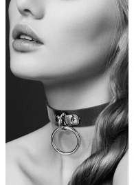 Узенький ошейник из полиуретана с кольцом - Bijoux Pour Toi - купить с доставкой в Пензе