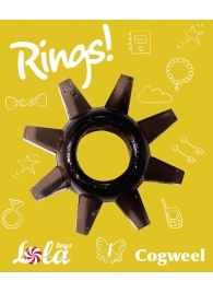 Чёрное эрекционное кольцо Rings Cogweel - Lola Games - в Пензе купить с доставкой