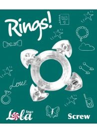 Прозрачное эрекционное кольцо Rings Screw - Lola Games - в Пензе купить с доставкой