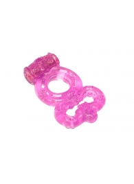 Розовое эрекционное кольцо Rings Treadle с подхватом - Lola Games - в Пензе купить с доставкой