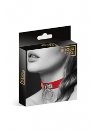 Красный узенький чокер с кольцом - Bijoux Pour Toi - купить с доставкой в Пензе