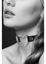 Чёрный чокер с кольцом в форме сердца - Bijoux Pour Toi - купить с доставкой в Пензе