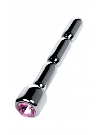 Серебристый уретральный плаг со стразом - 7 см. - ToyFa - купить с доставкой в Пензе