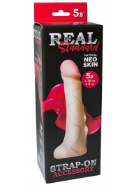 Реалистичная насадка с мошонкой REAL Standard - 18 см. - LOVETOY (А-Полимер) - купить с доставкой в Пензе