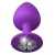 Фиолетовая анальная пробка со стразом Her Little Gem Large Plug - 9,5 см. - Pipedream - купить с доставкой в Пензе