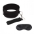 Черный ошейник с длинным поводком Collar and Leash Set - Lux Fetish - купить с доставкой в Пензе