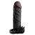 Чёрная вибронасадка с кольцом Vibrating Real Feel 2 Extension - 16 см. - Pipedream - в Пензе купить с доставкой