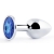 Анальное украшение BUTT PLUG  Small с синим кристаллом - 7 см. - Anal Jewelry Plug - купить с доставкой в Пензе
