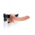 Телесный полый страпон с вибрацией Vibrating Hollow Strap-On with Balls - 24 см. - Pipedream - купить с доставкой в Пензе