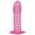 Гелевая розовая насадка с шипами - 12 см. - Toyfa Basic - в Пензе купить с доставкой