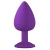 Большая фиолетовая анальная пробка Emotions Cutie Large с голубым кристаллом - 10 см. - Lola Games - купить с доставкой в Пензе