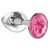 Малая серебристая анальная пробка Diamond Pink Sparkle Small с розовым кристаллом - 7 см. - Lola Games - купить с доставкой в Пензе