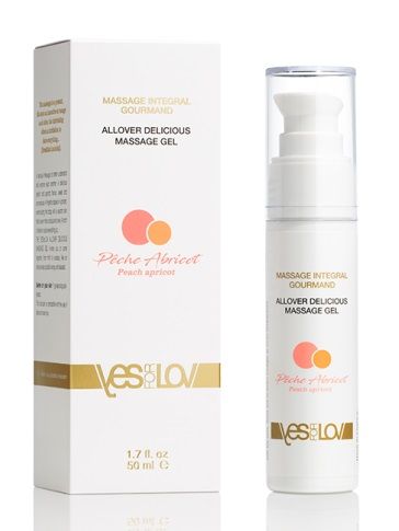 Универсальный массажный гель-смазка Allover Delicious Massage Gel с ароматом персика и аброкоса - 50 мл. - YESforLOV - купить с доставкой в Пензе