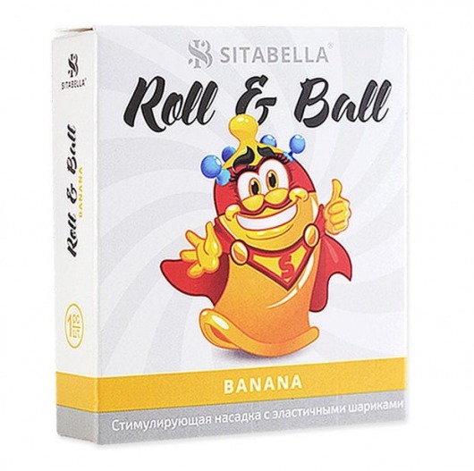 Стимулирующий презерватив-насадка Roll   Ball Banana - Sitabella - купить с доставкой в Пензе